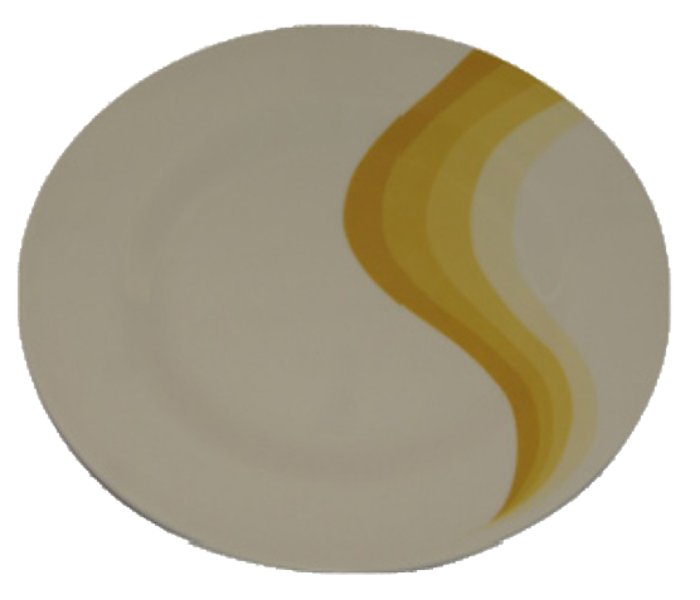 Royalford RF8044 8-inch Melamine Ware Super Rays Flat Plate - Ivory & Yellow - Zoom Image 4