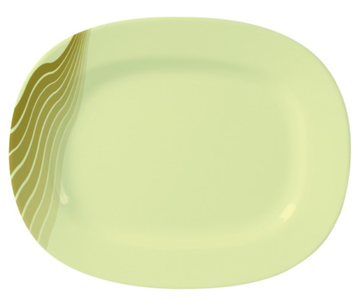 Royalford RF8160 14-inch Melamine Ware Radiant Thai Oval Plate - Ivory & Brown - Zoom Image