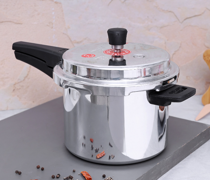 Royalford RF5802 5 Litre Aluminium Pressure Cooker with Outer Lid - Silver - Zoom Image 2