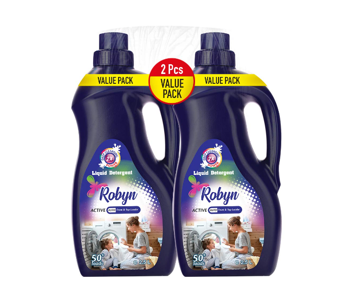 Robyn 2.5 Liter Pack of 2 Deep Cleansing 2x Power Active Laundry Liquid Detergent - Zoom Image