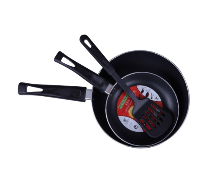 Royalford RF7802 3 Pieces Aluminium Fry Pans with Nylon Turner - Orange - Zoom Image 2