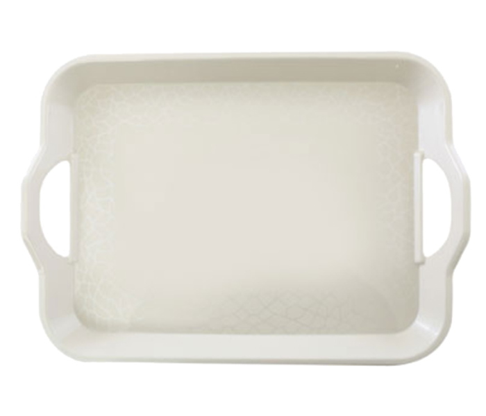 Royalford RF5064 15-inch Melamine Handle Tray - Pearl White - Zoom Image 4