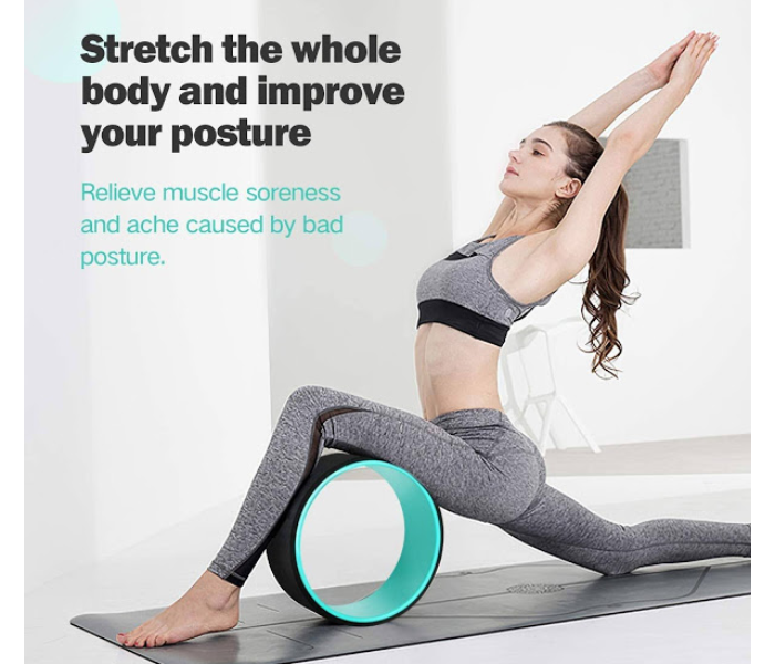 GTC Slimming Fitness Yoga Workout Gym Back Training Equipment Yoga Wheel for Men and Women - Turquoise - Zoom Image 3