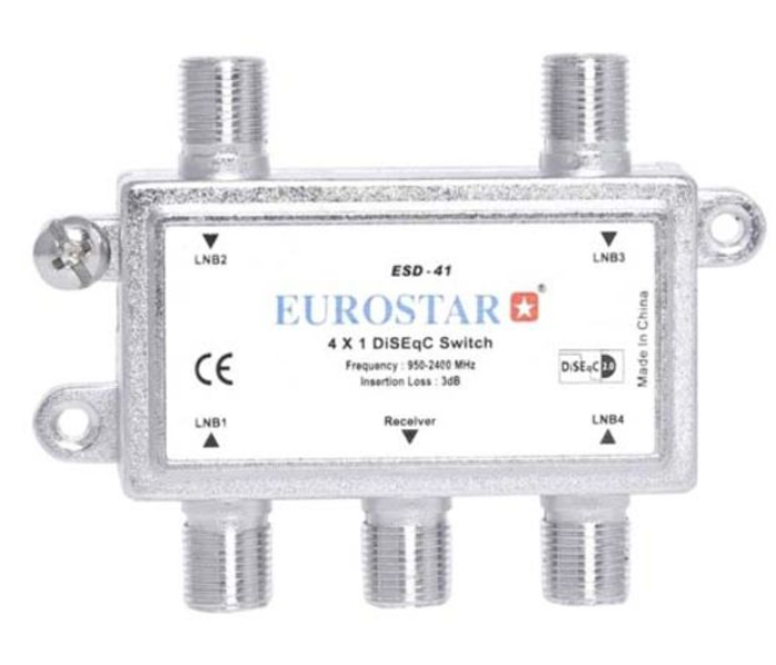 Eurostar 4 Way DiSEqC Switch - Silver - Zoom Image 1