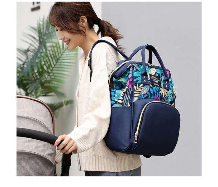 Kidle 8810 Printed Backpack Large Capacity Diaper Bag - Dark Blue - Zoom Image 4