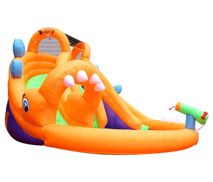 Amaraami ABSP 012 Slide Bounce House Inflatable Jumper Dinosaur with Slide and Pool – Orange - Zoom Image 3