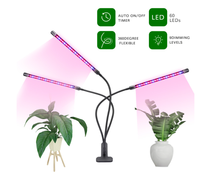 LED 3 Heads with Chip 40 Watts Table Grow Lamp  - Zoom Image 1