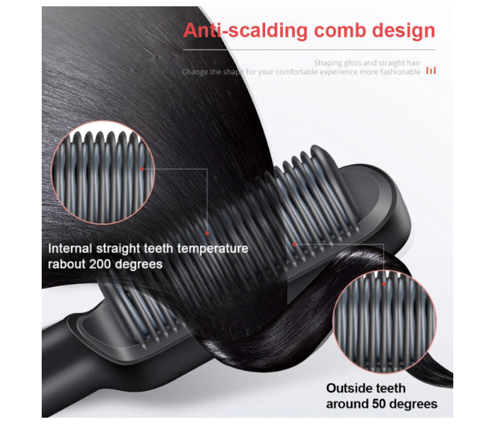 Professional Electric Hair Straightener Brush Heated Comb - Zoom Image 2