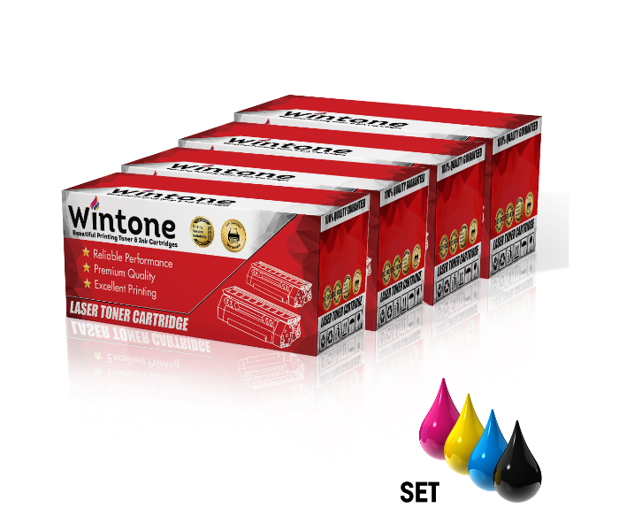 Wintone Compatible Set of 4 Pack Toner Cartridges CE260A CE261A CE262A CE263A 647A for HP Color LaserJet Enterprise CM4500 Series - Black,Cyan,Yellow and Magenta - Zoom Image