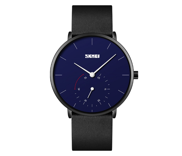 Skmei 9213 Leather Classic Men Watch – Blue - Zoom Image