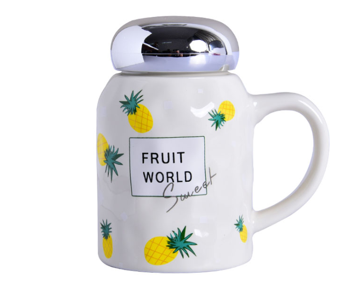 Sharpdo MINGYI30094 Pineapple Peach Ceramic Cup - White - Zoom Image