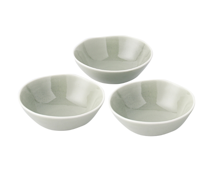 Shuer XY20066 Three Pieces 6 inch Ceramic White Edge Bowl - Light Grey - Zoom Image 1