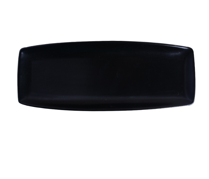 Shuer XY10181 10.25 inch Ceramic Rectangular Plate - Black - Zoom Image