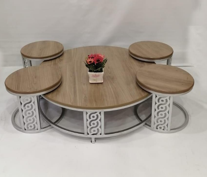 Arabic Majis Style 2 Five Pieces Table Set - Brown - Zoom Image