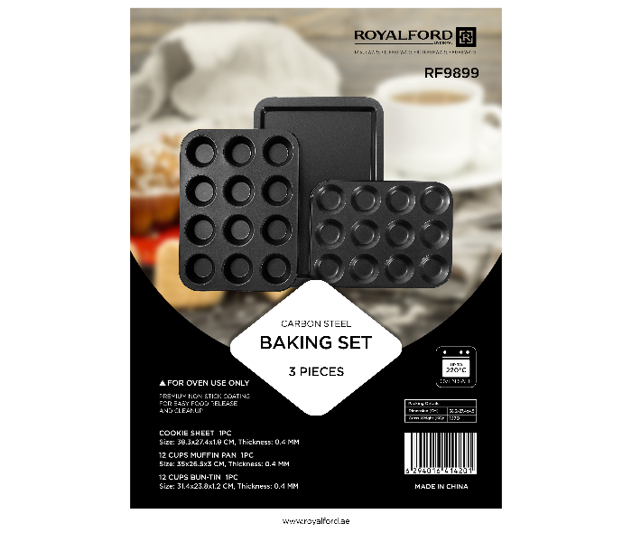 Royalford RF9899 3 Piece Baking Set - Black - Zoom Image 2