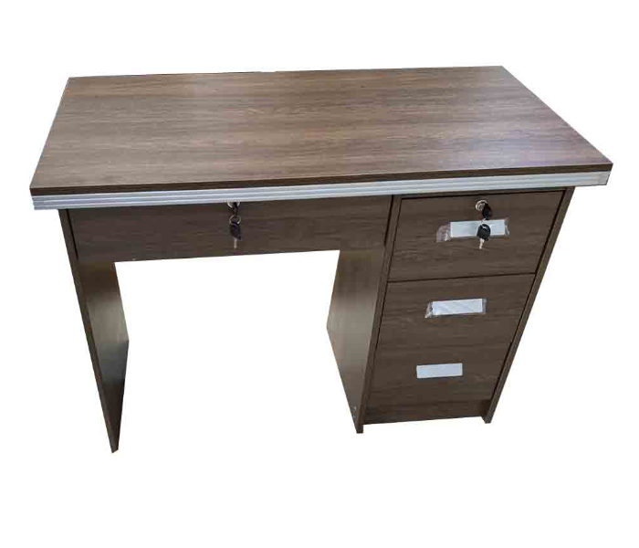 Simple Home Style 4 120cm Desktop Computer Desk with 3 Drawer - Dark Brown - Zoom Image