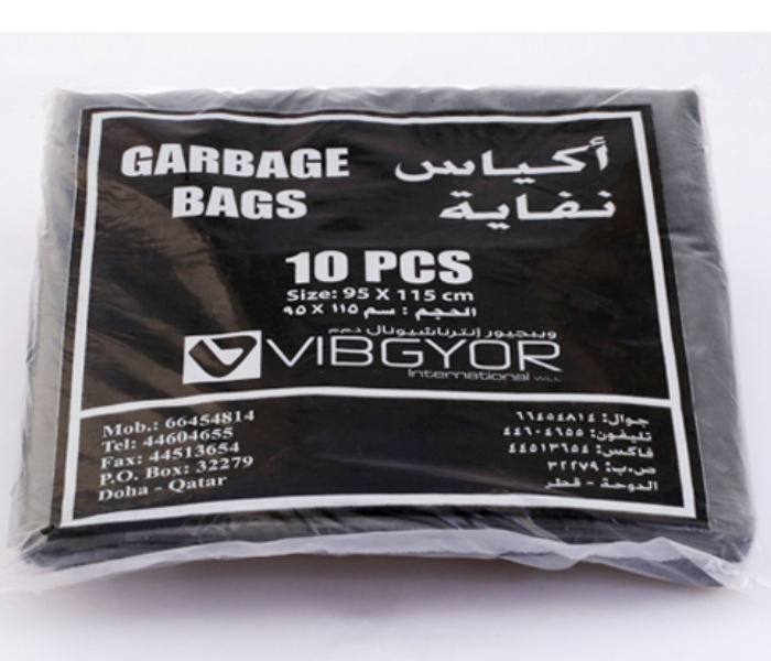 Vibgyor GB60855 10 Pieces 95 X 115cm Garbage Bag - Black - Zoom Image