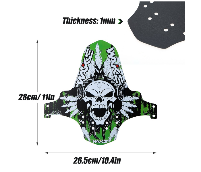 Mountain Bike Fender Mudguard  Design 1 - Black - Zoom Image 4