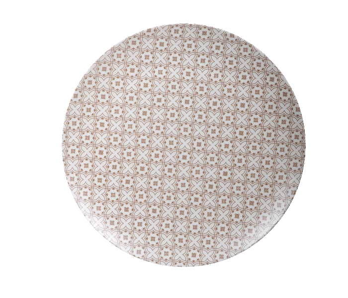 Royalford RF9625 Set of 3 Piece 10inch Bamboo Fiber Dinner Plate - White and Brown - Zoom Image