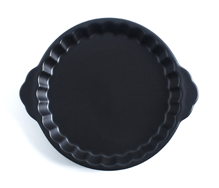 Sharpdo LJX10028 8 inch Chrysanthemum Ceramic Round Oven Dish with Handle - Black - Zoom Image