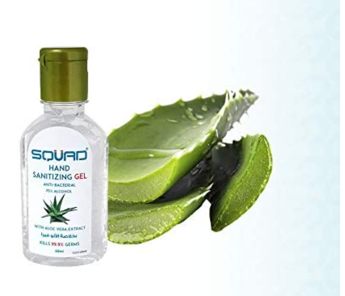 SQUAD 50ml Pack Of 6 Pieces Anti -Bacterial Aloe vera Extract Hand Sanitizer Gel  - Zoom Image