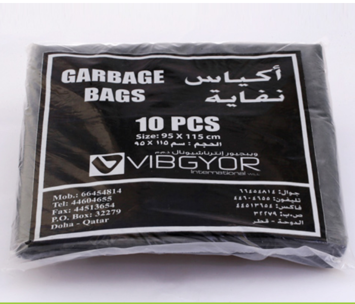 Vibgyor GB60854 10 Pieces 90X115cm Garbage Bag - Black - Zoom Image