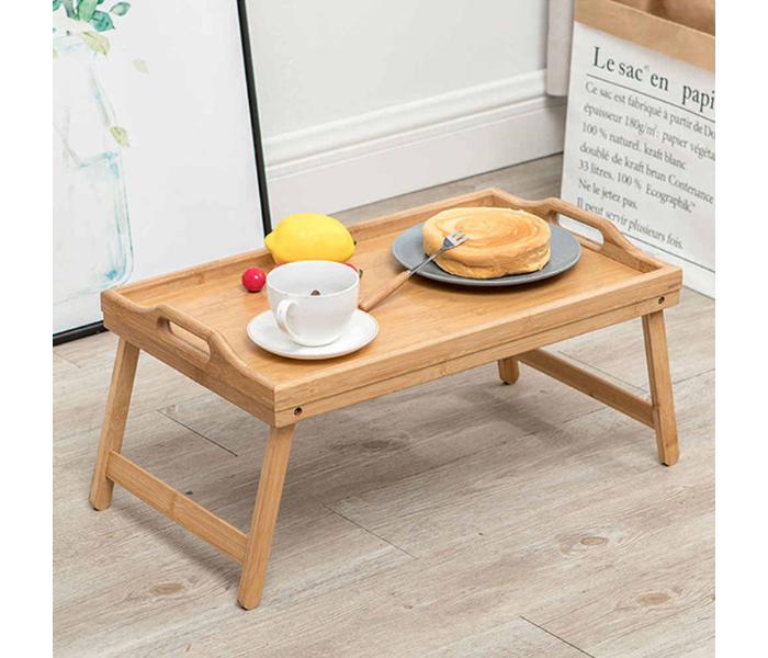 Folding Wooden Table Tray - Brown - Zoom Image 2