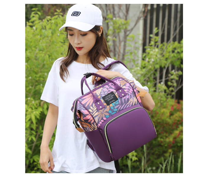 Kidle 8810 Printed Backpack Large Capacity Diaper Bag - Violet - Zoom Image 5