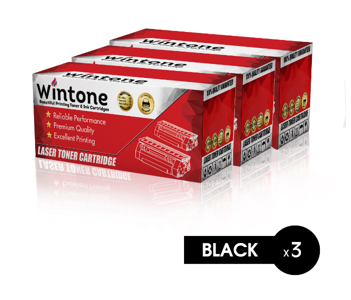 Wintone Set of 3 Pack CE505A CRG719 Laser Toner Cartridge is Compatible for HP LaserJet P Series - Black - Zoom Image