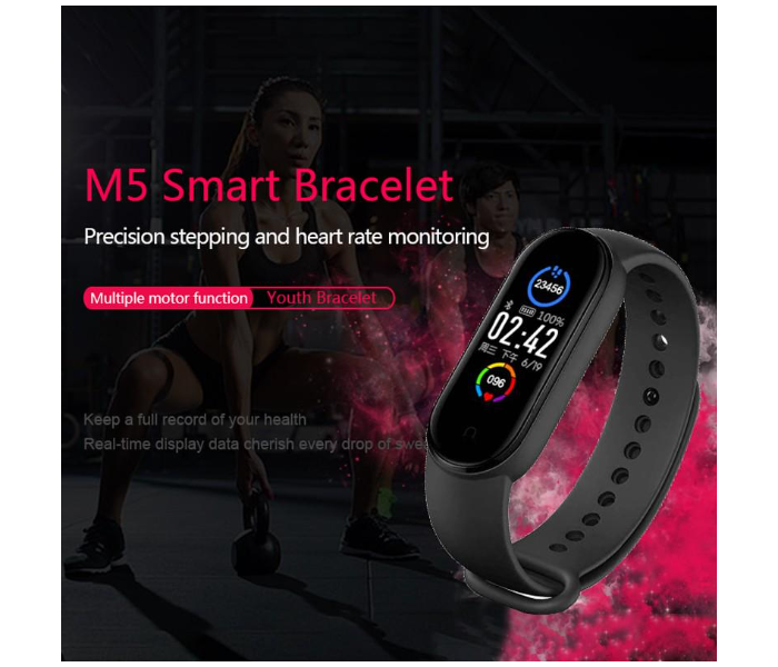 M5 Smart Band FitnessTracker Smart Bracelet Heart Rate Blood Pressure Smart Watch Sport - Black - Zoom Image 4