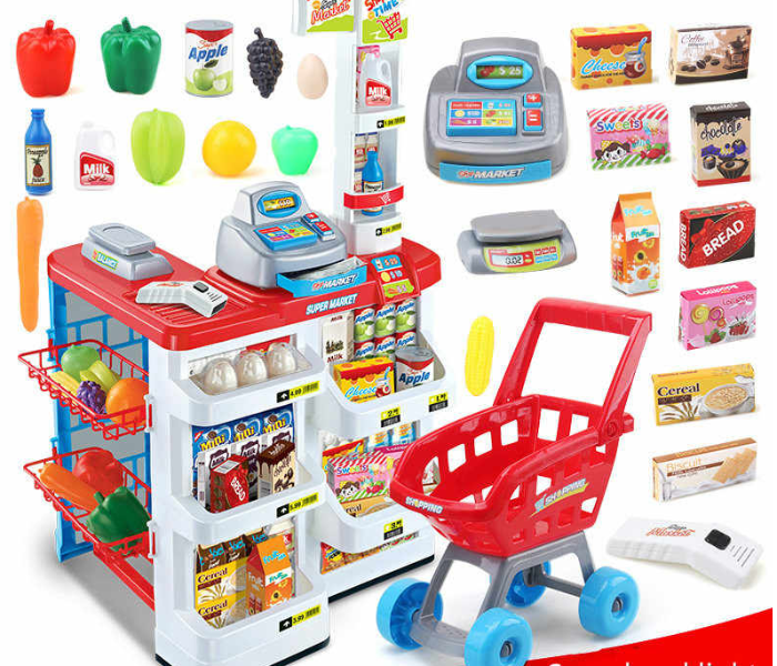 New Big Size Kitchen Set 82cm Plastic Pretend Supermarket Play Toy - Zoom Image 3