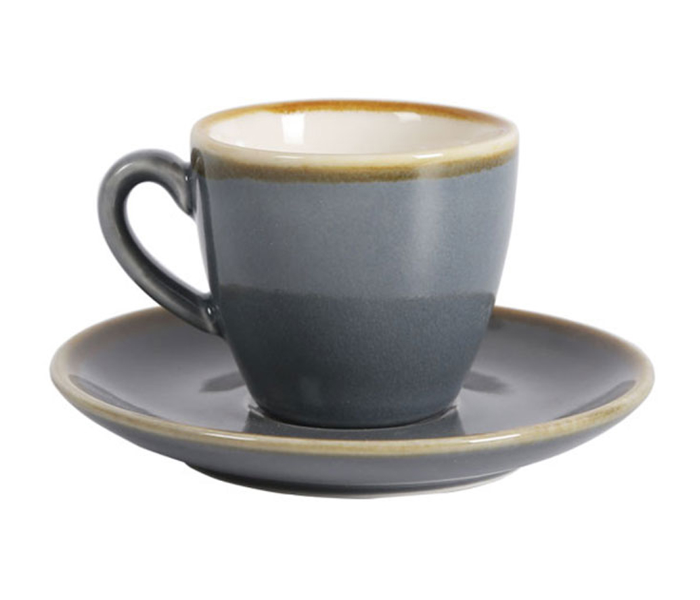 Sharpdo XY40014 80ml Kiln Coffee Cups and Saucers - Grey - Zoom Image