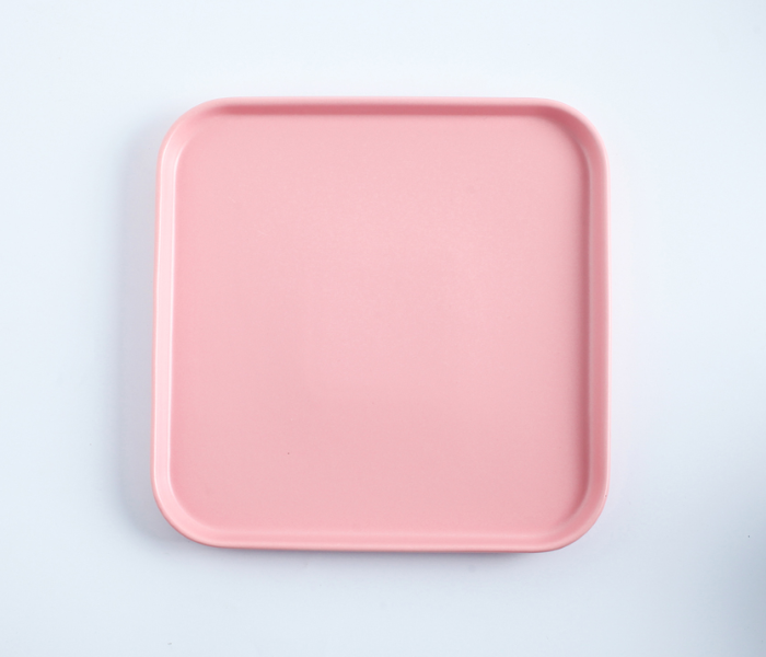 Shuer LJX10069 10 inch Ceramic Square Pizza Plate - Pink - Zoom Image