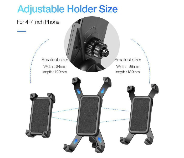 Mobile Holder for Bicycle and E-Scooters with 360 Degree Rotation High Quality Plastic - Black - Zoom Image 3