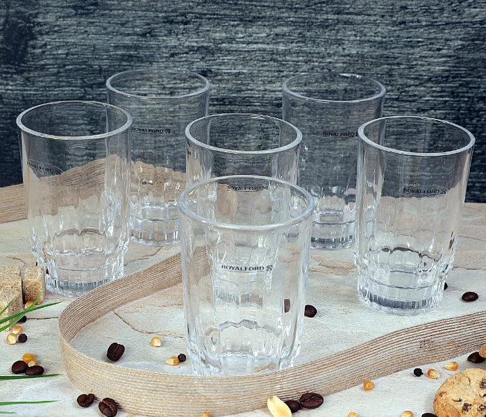 Royalford RF1385-GT6 9 oz Glass Tumbler - 6 Pieces - Zoom Image 1