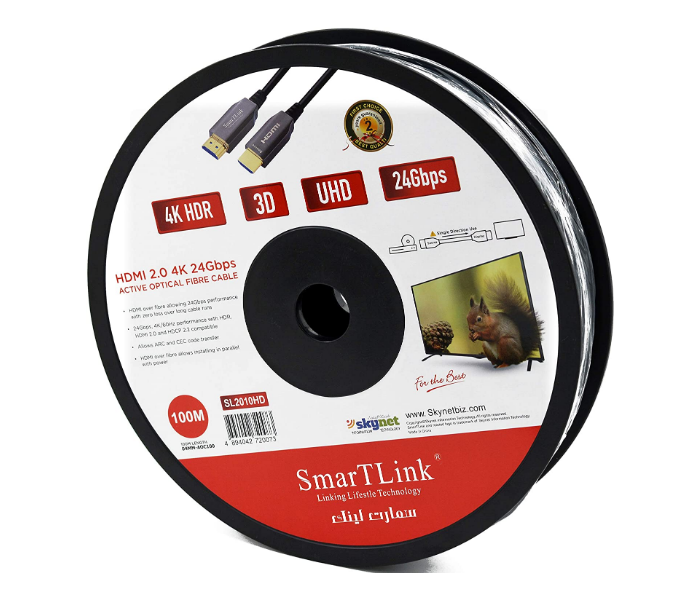 SmartLink SL2019HD 30 Meter HDMI Active Optical HD Fiber Cable - Black - Zoom Image 2