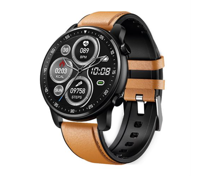 Touchmate TM-SW600 BT Calling Fitness Smart Watch- Black and Brown - Zoom Image 1