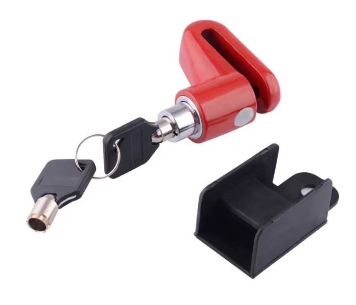 Disc Brake Safety Lock with Mount - Red - Zoom Image 1