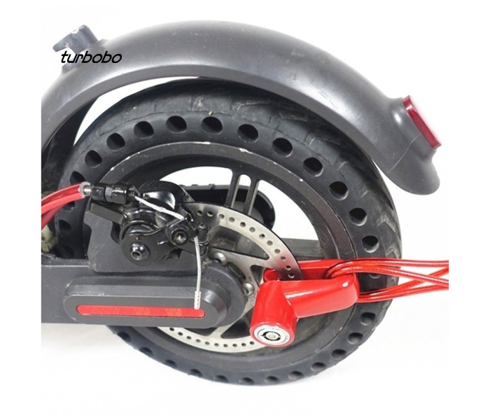 Disc Brake Safety Lock with Chain Extension - Red - Zoom Image 3