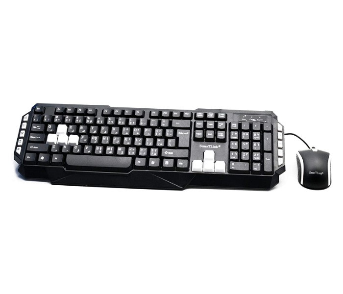 SmartLink SL723KBC Wired Keyboard and Mouse Combo - Black and White - Zoom Image