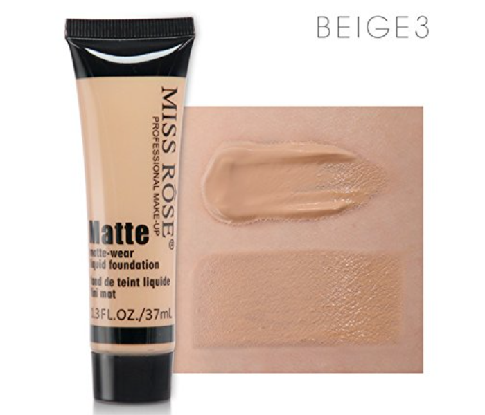 Miss Rose 7601-039C3 Matte Finish Face Makeup Liquid Foundation Beige 3 - Zoom Image 2