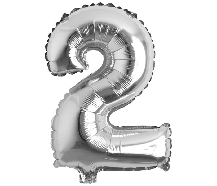 16 Inch Folio Number 2 Digit  Birthday Party Balloons - Silver - Zoom Image