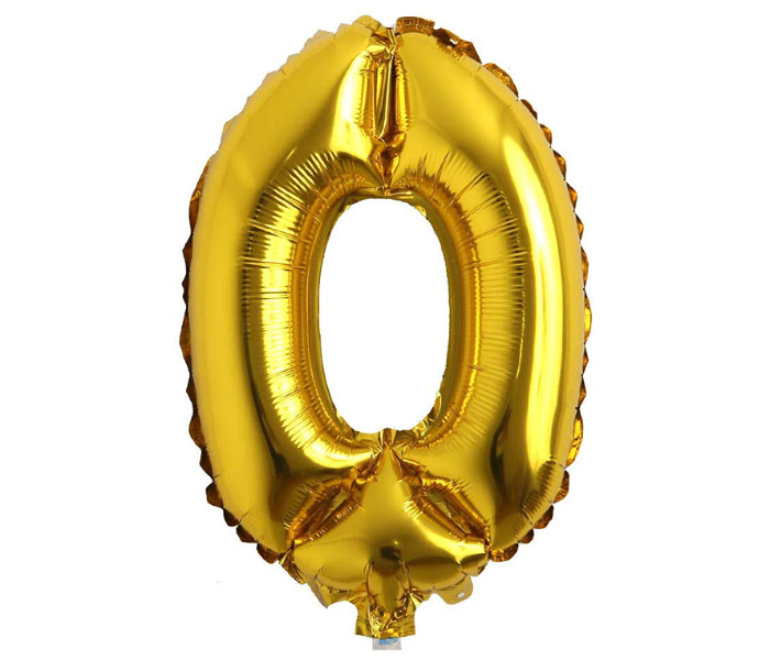 40 Inch Folio Number 0 Digit Helium Birthday Party Balloons - Gold - Zoom Image