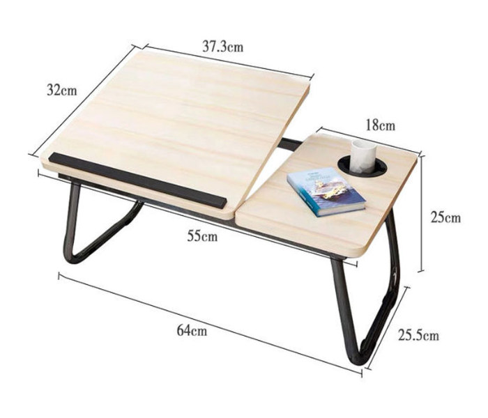 Adjustable Height Folding Table Laptop Desk - Beige - Zoom Image 3