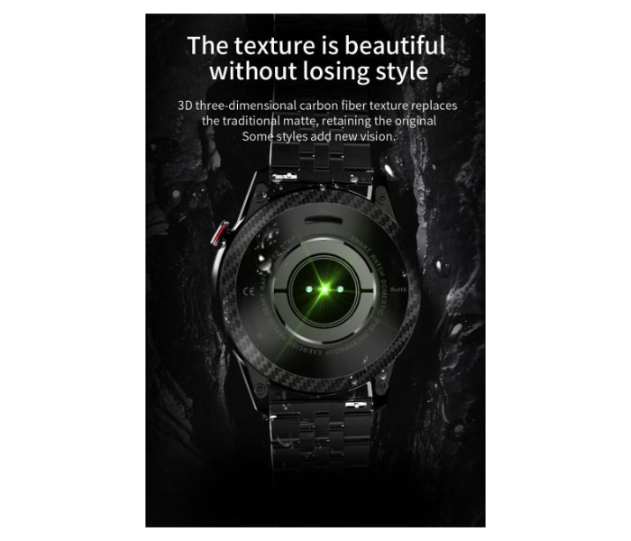 TK28 Stylish Metal Calling Smart Watch IP68 Waterproof With Custom Dial - Black - Zoom Image 7