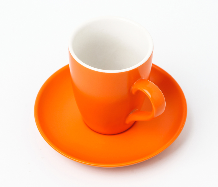 Shuer XY40047 320ml Ceramic Cup and Saucer - Orange - Zoom Image