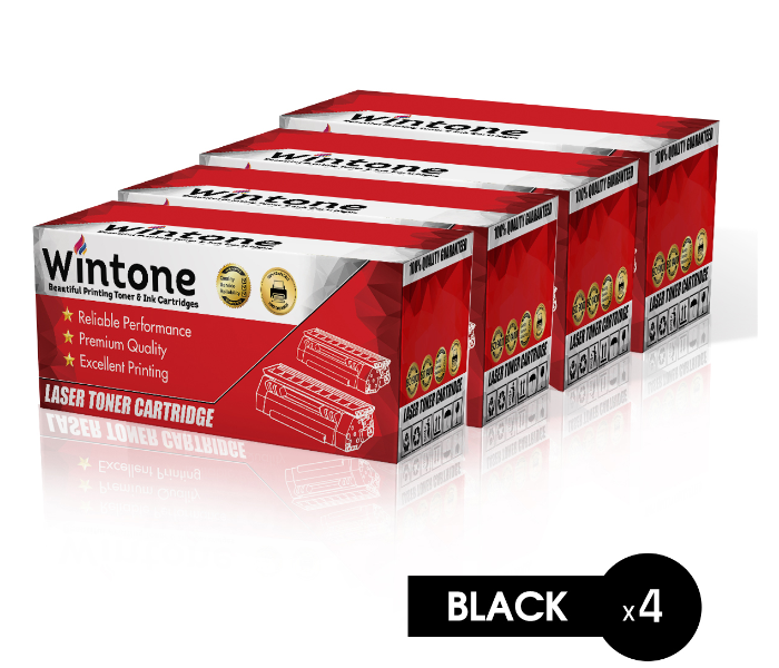 Wintone Set of 4 Pack CF230A 30A  Laser Toner Cartridge is Compatible for HP LaserJet Pro - Black - Zoom Image