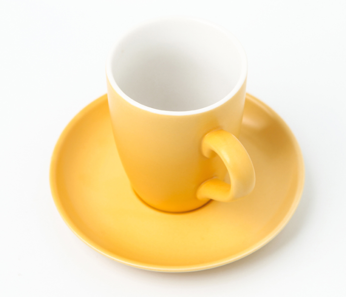 Shuer XY40048 320ml Ceramic Cup and Saucer - Yellow - Zoom Image