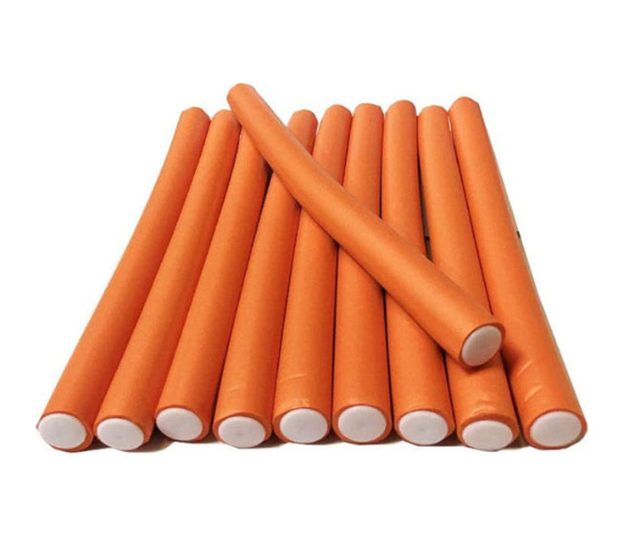 Pack of 10 Piece Hair Curlers Roll Stick Set - Orange - Zoom Image 1