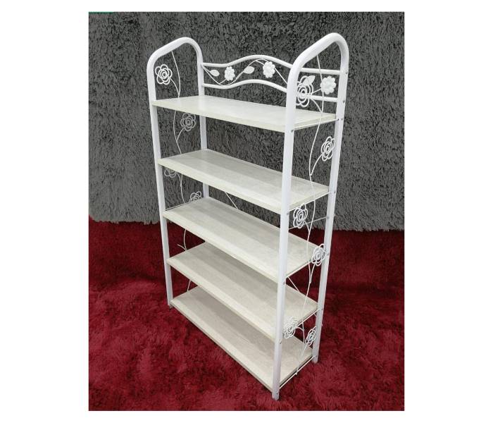 100cm Shoe Rack with Five Shelves - White - Zoom Image